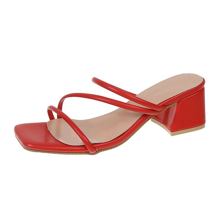 Damen Lounge Sandalen mit elegantem Blockabsatz Drune