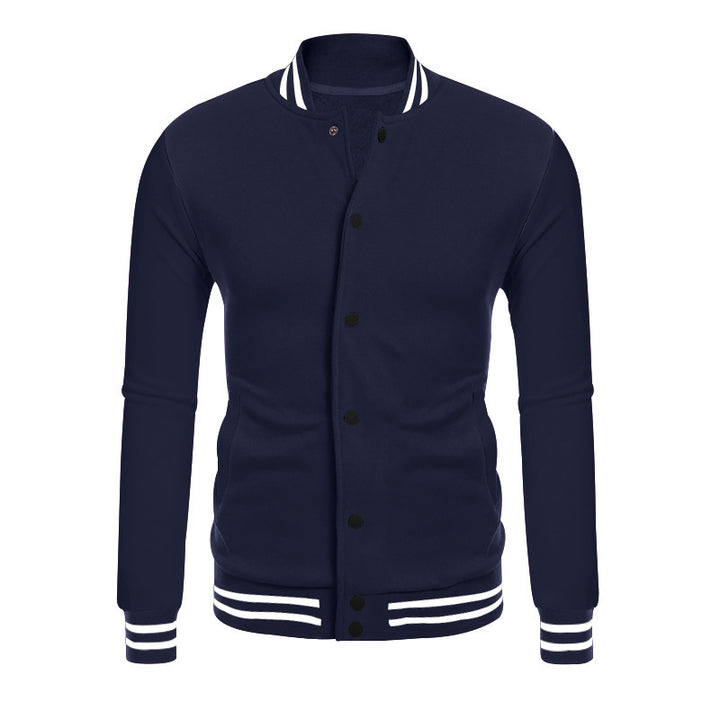Herren Sportjacke mit kontrastierenden Bündchen und modernen Druckknöpfen Drune