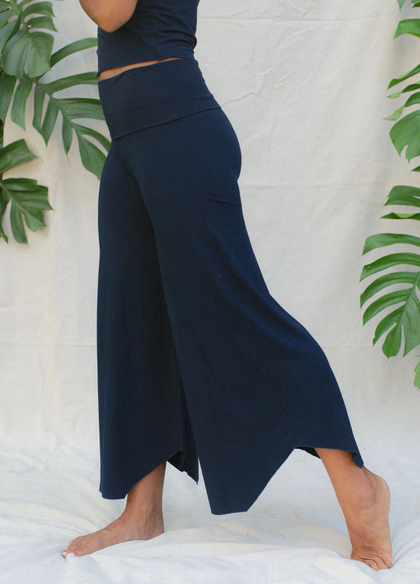 Damen Weite Jersey-Hose mit seitlichen Taschen und elastischem Bund Drune