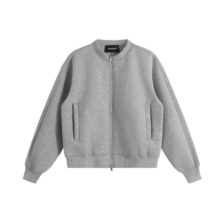 Unisex Oversize-Trainingsjacke im Boxy‑Schnitt mit kurzem Stehkragen und Zwei-Wege-Reißverschluss Drune