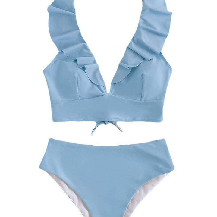 Damen Hoch taillierter Bikini mit voluminösen Rüschen Drune
