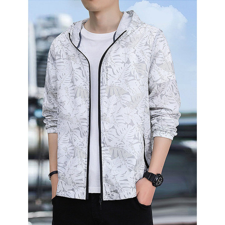 Herren Leichte Sportjacke mit modischem Blumendruck Drune