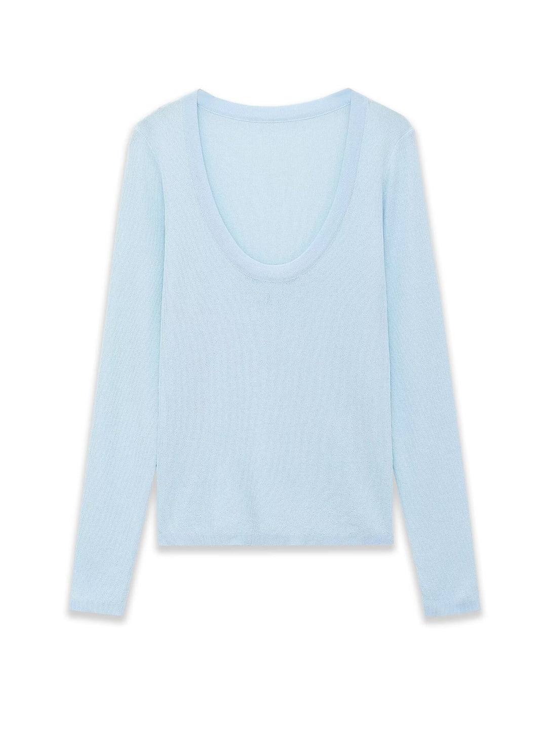 Damen Feinstrick-Pullover mit tiefem U-Ausschnitt und schmaler Silhouette Drune