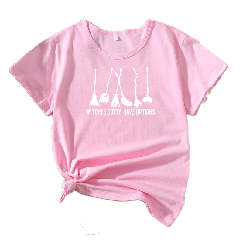 Frauen Grafik Besenstiel Humor T-Shirt Drune