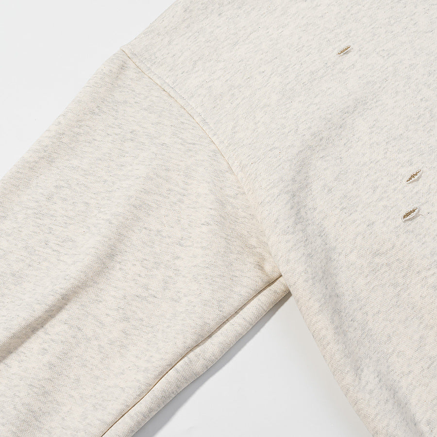 Damen 70+ lässiger Kapuzenpullover mit Leo‑Besatz und Used‑Details Drune