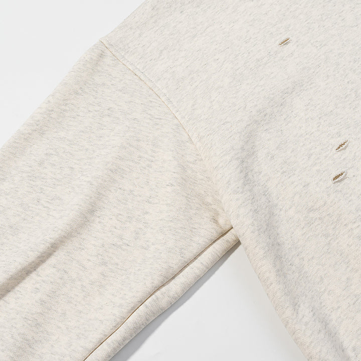 Damen 70+ lässiger Kapuzenpullover mit Leo‑Besatz und Used‑Details Drune