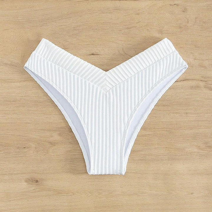 Damen Hochgeschnittenes Bikini-Unterteil mit V-Ausschnitt Drune