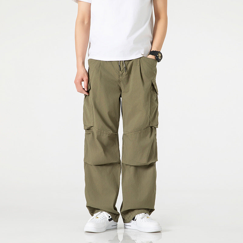 Herren Weite Cargo-Hose mit Tunnelzugbund, Multifunktions-Taschen und teilbaren Kniepartien Drune
