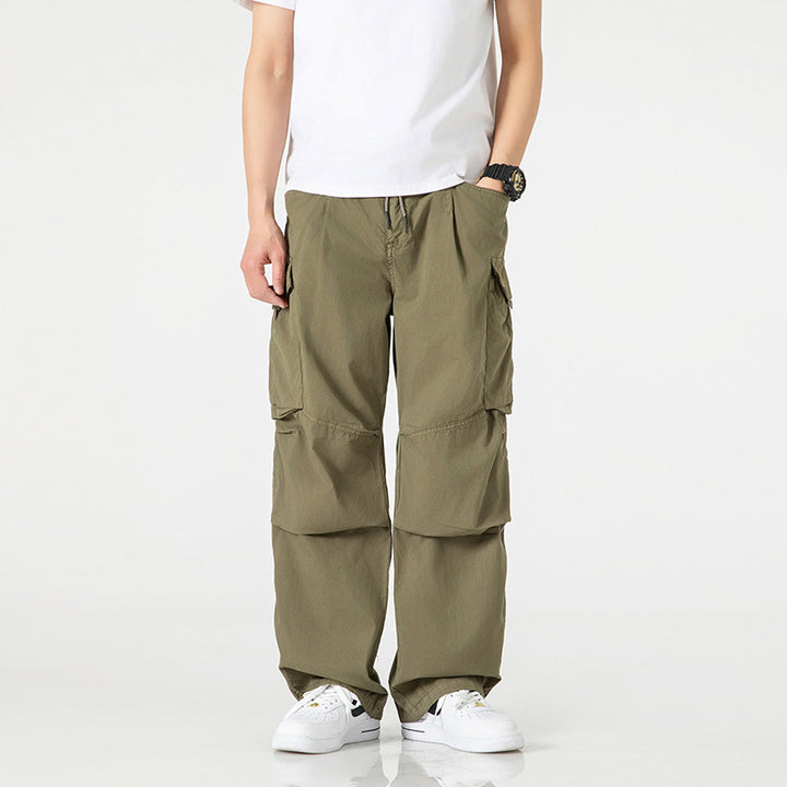 Herren Weite Cargo-Hose mit Tunnelzugbund, Multifunktions-Taschen und teilbaren Kniepartien Drune