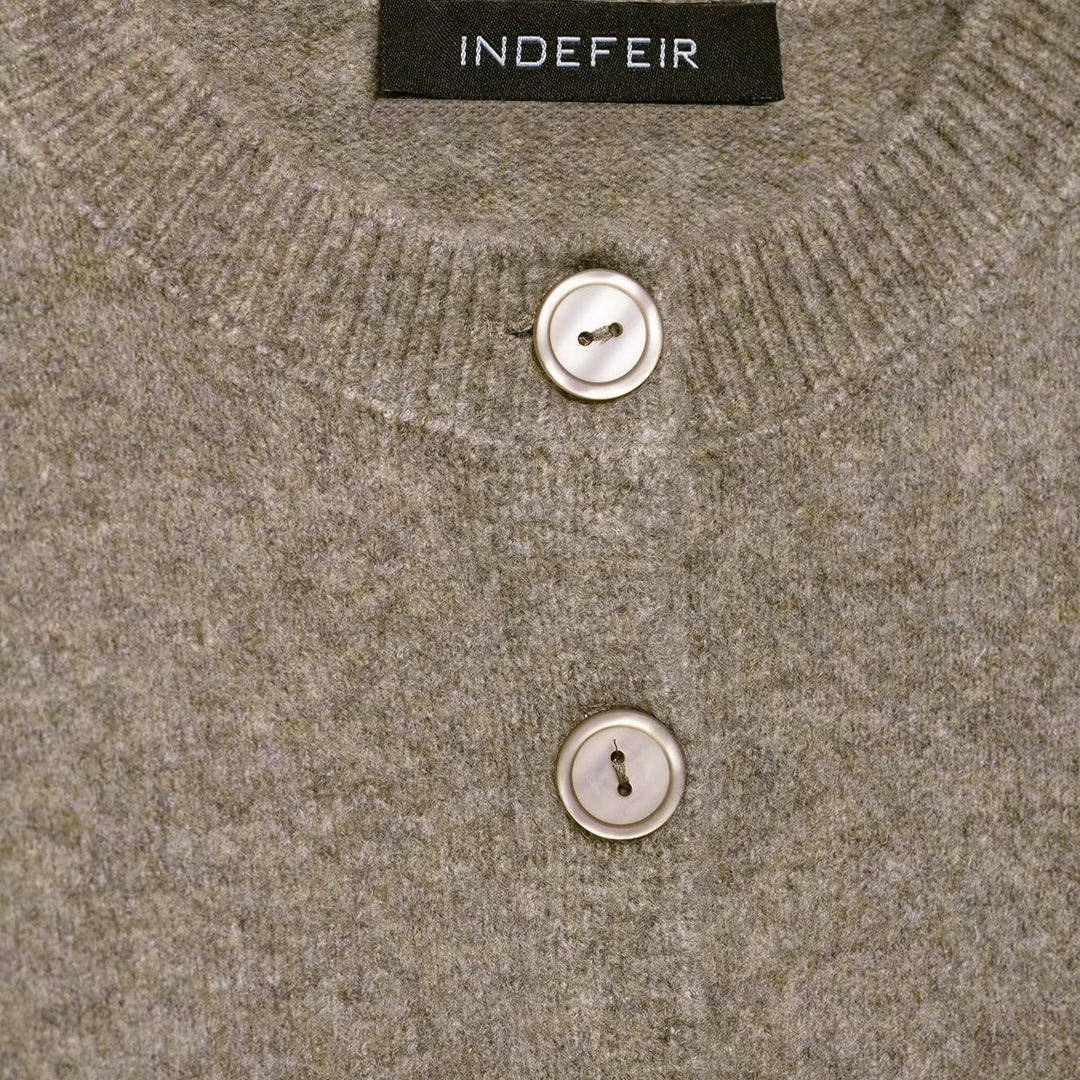 Damen cropped Strickjacke mit Knopfverschluss Drune