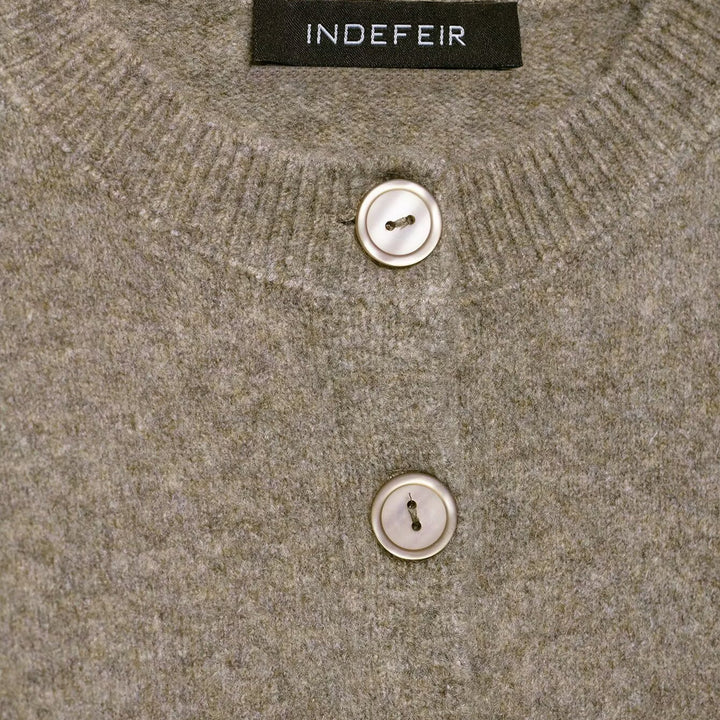 Damen cropped Strickjacke mit Knopfverschluss Drune
