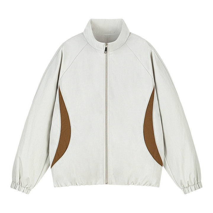 Herren Leichte Oversize Freizeitjacke mit Stehkragen, elastischem Saum und kontrastseiteneinsätzen Drune