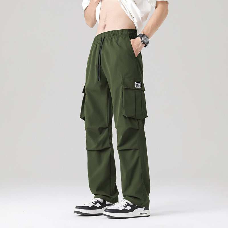 Herren Multifunktionale Cargo-Loungehose mit elastischem Tunnelzugbund, Mehrfachtaschen & verstellbarem Beinabschluss Drune