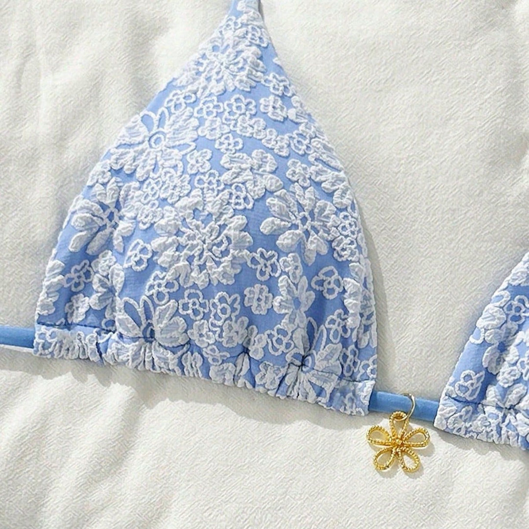 Damen Blumendekoriertes Bikini-Set Drune