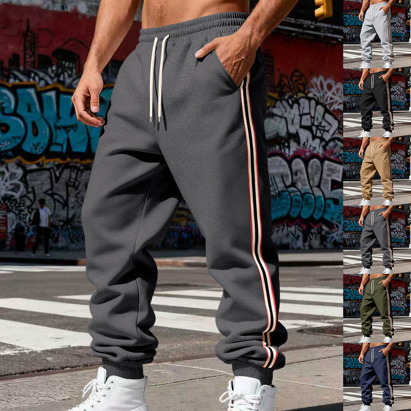 Herren Urbaner Slim-Jogger aus French Terry mit Seitenstreifen und gerippten Bündchen Drune