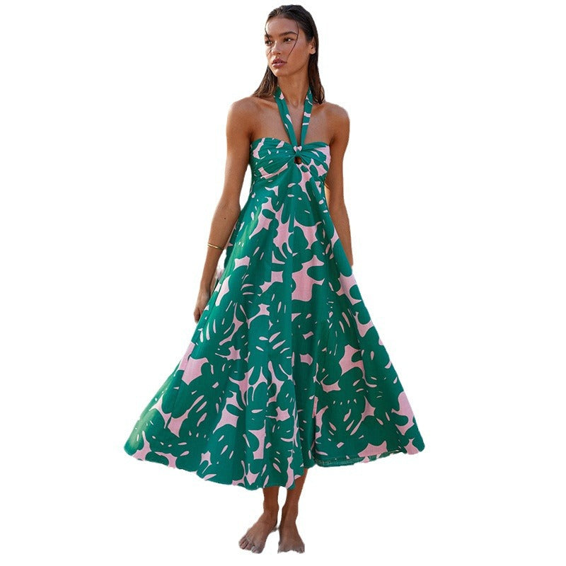 Damen Maxikleid mit trägerloser Rundum-Stretch-Ausschnittführung und floralem Druck Drune