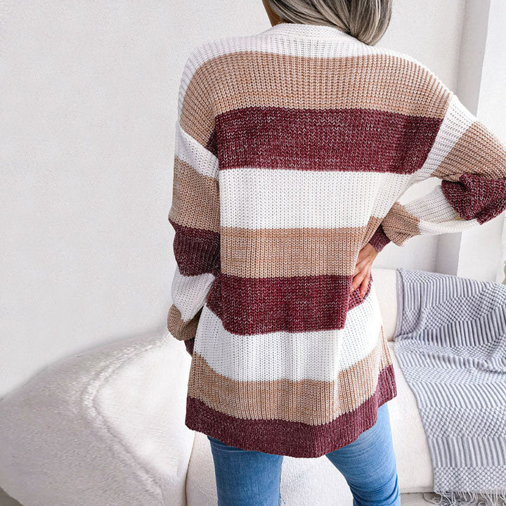 Drune | Gestreifte Strickjacke Im Lässigen Stil