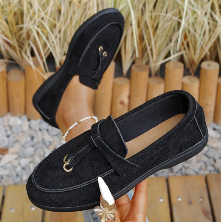Damen nan bequeme Slip-On Loafer mit dekorativem Quastenbesatz und ergonomischer Gummisohle Drune