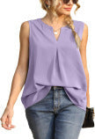 Damen luftiges ärmelloses Oberteil mit modischem V-Ausschnitt Drune