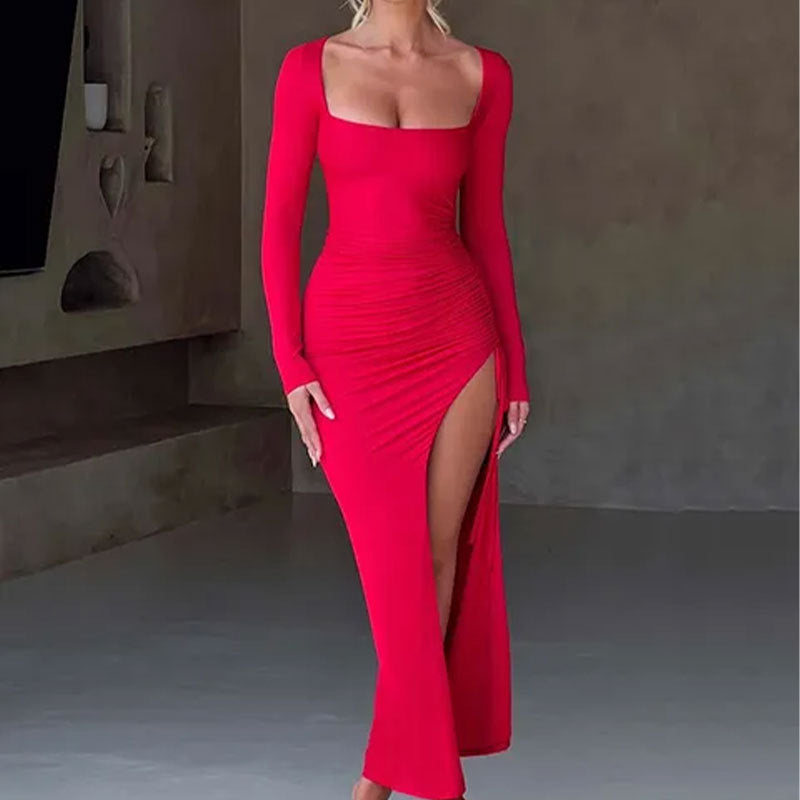 Damen Maxikleid mit Raffung und formschöner Silhouette Drune
