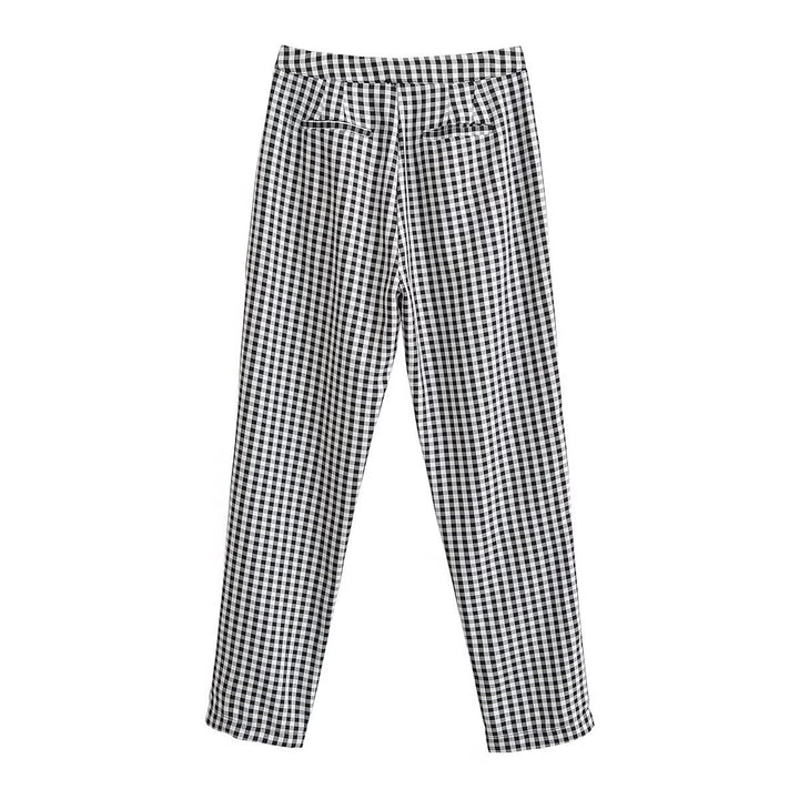 Damen karierten Hose mit lockerem Schnitt Drune