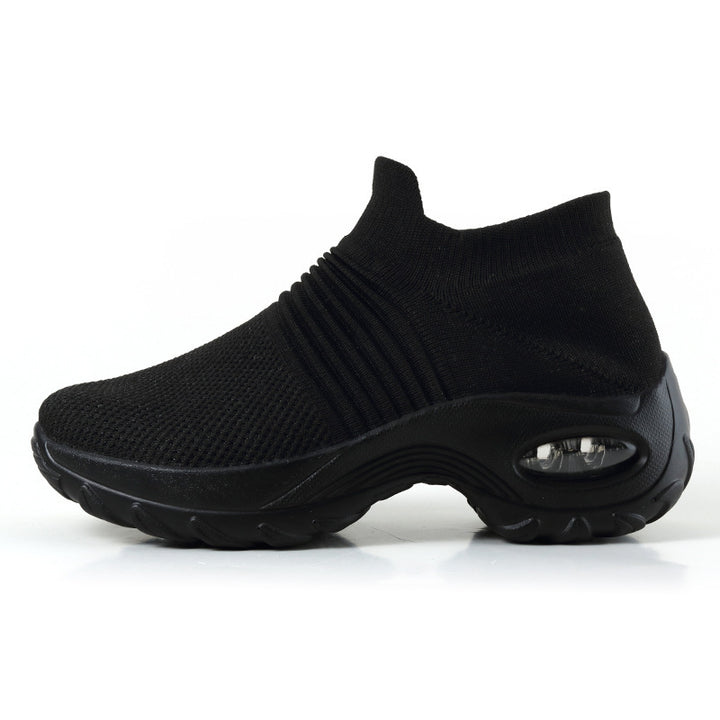 Damen gestrickter Slip-On Sportsneaker mit luftgepolsterter Zwischensohle Drune