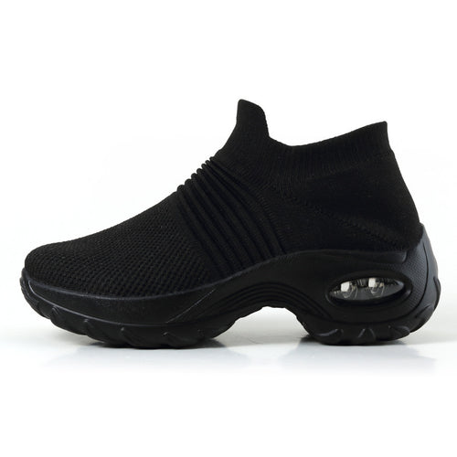 Damen gestrickter Slip-On Sportsneaker mit luftgepolsterter Zwischensohle Drune