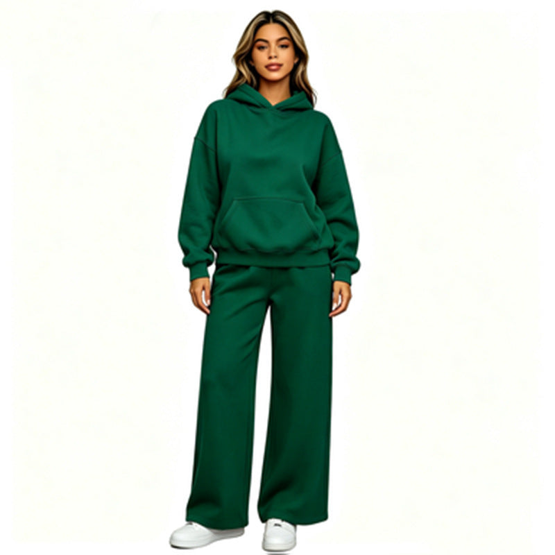 Damen Lässiger Kapuzenpullover mit weiten Hosen Drune