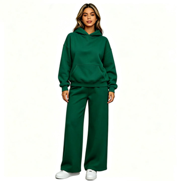 Damen Lässiger Kapuzenpullover mit weiten Hosen Drune