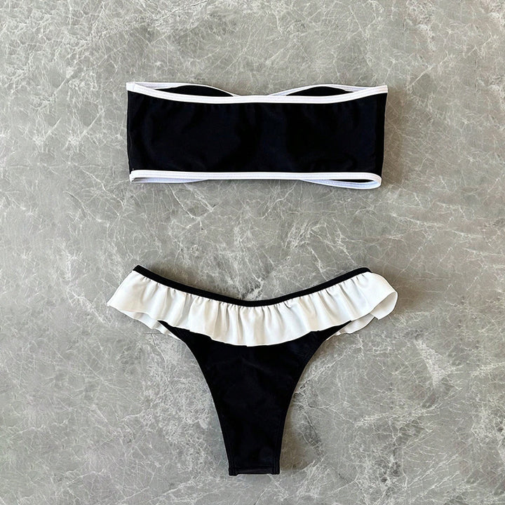 Damen Bandeau-Bikini-Set mit elegantem Rüschendesign Drune