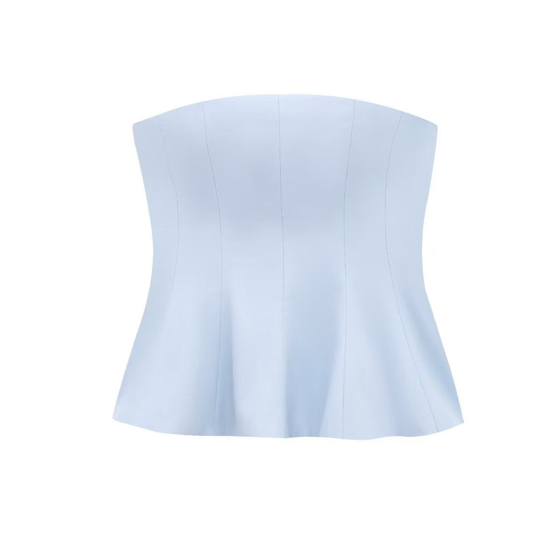 Damen Bustier-Oberteil mit figurformendem Schnitt und elegantem Plissee Drune