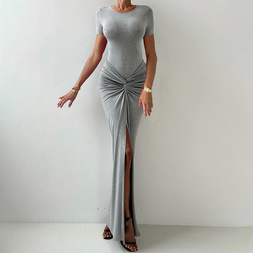 Damen Elegantes Maxi-Kleid mit schmeichelndem Knotendetail Drune