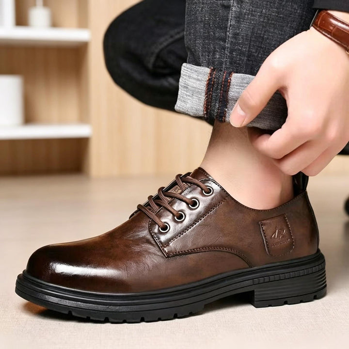 Herren Elegante Leder Schnürschuhe Drune
