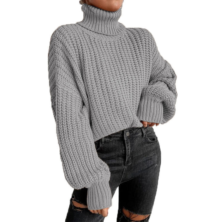Damen kuscheliger Rollkragenpullover mit strukturiertem Strickmuster Drune