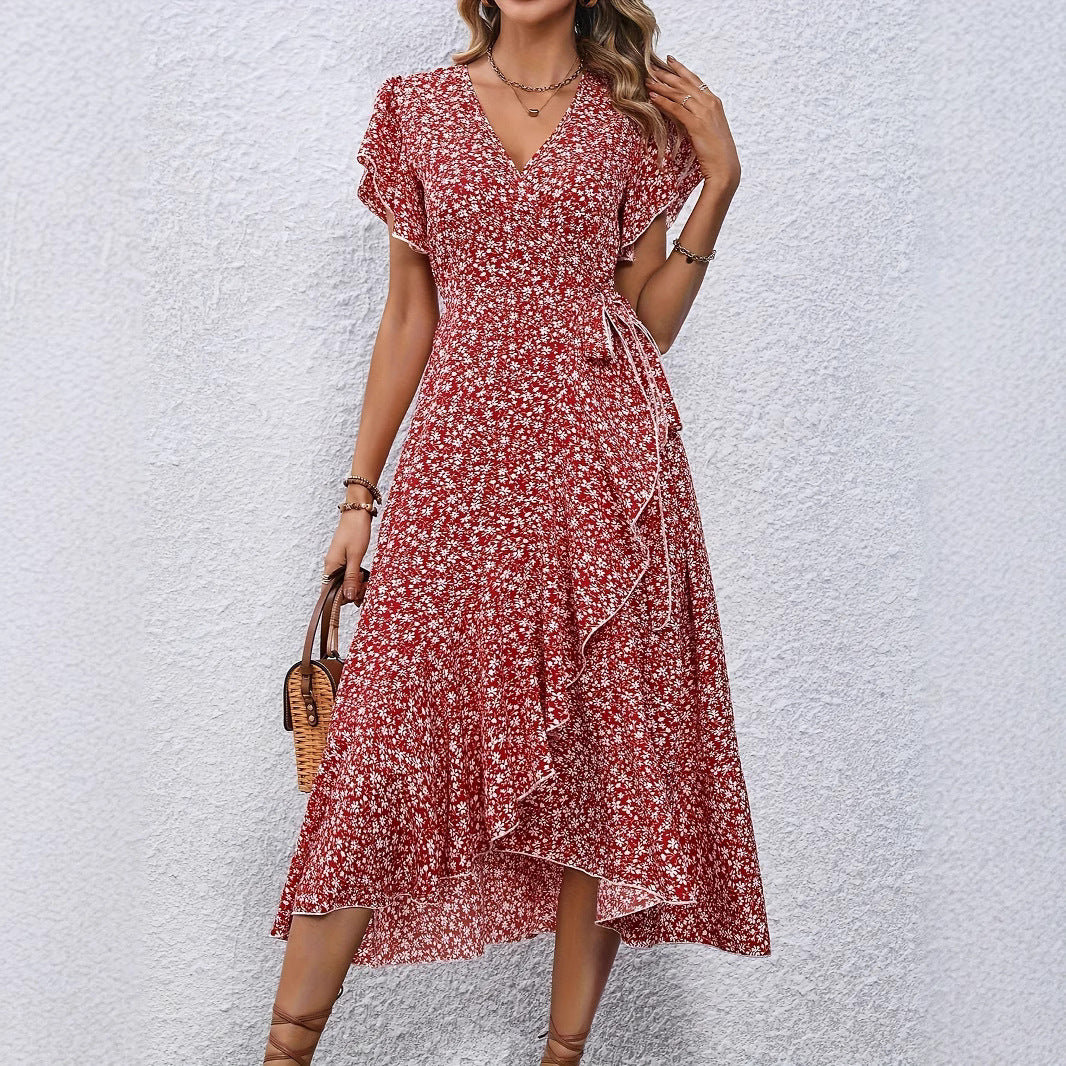 Damen Wickelkleid mit floralem Muster Drune