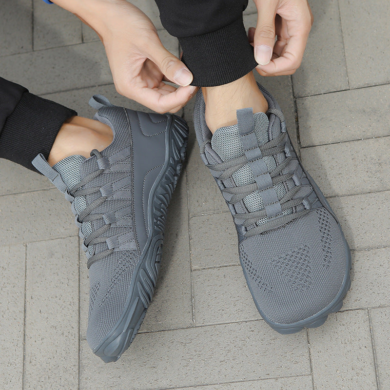 Herren leichte Outdoor-Trailrunning-Sneaker mit atmungsaktivem Strickoberteil, verstärkter Zehenkappe und griffiger Offroad-Laufsohle Drune