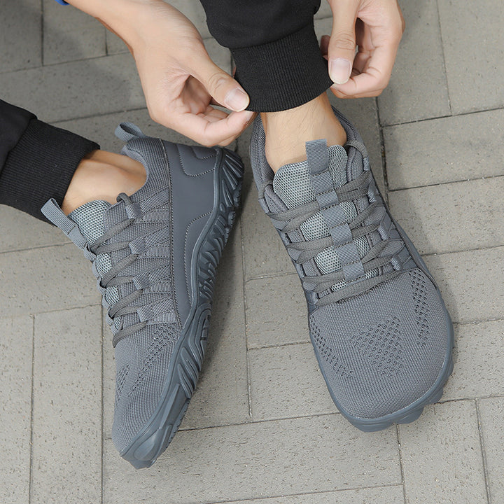 Herren leichte Outdoor-Trailrunning-Sneaker mit atmungsaktivem Strickoberteil, verstärkter Zehenkappe und griffiger Offroad-Laufsohle Drune