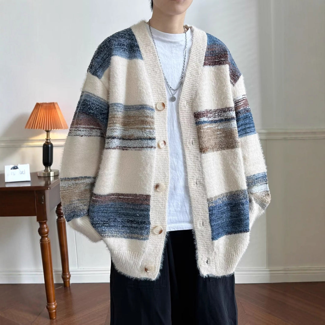 Damen Kuschelige Strickjacke mit Knöpfen Drune
