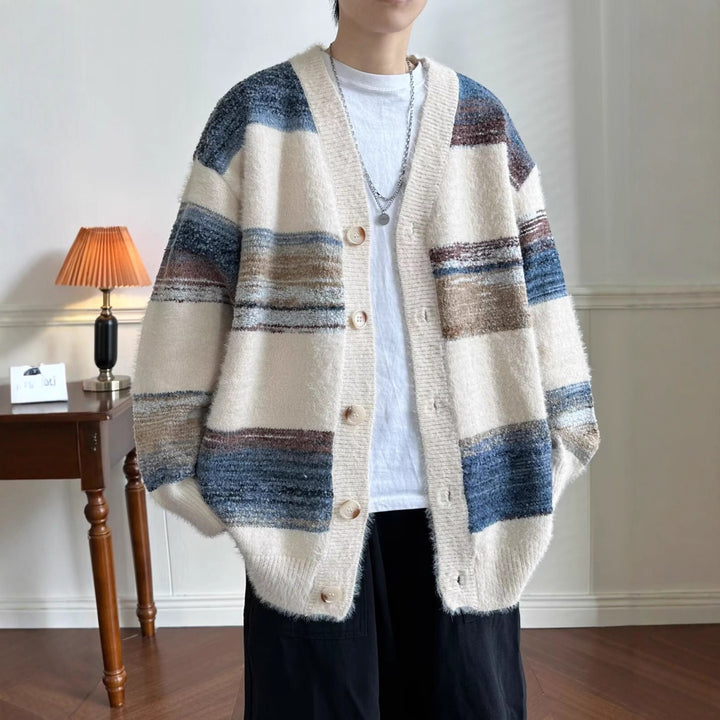 Damen Kuschelige Strickjacke mit Knöpfen Drune