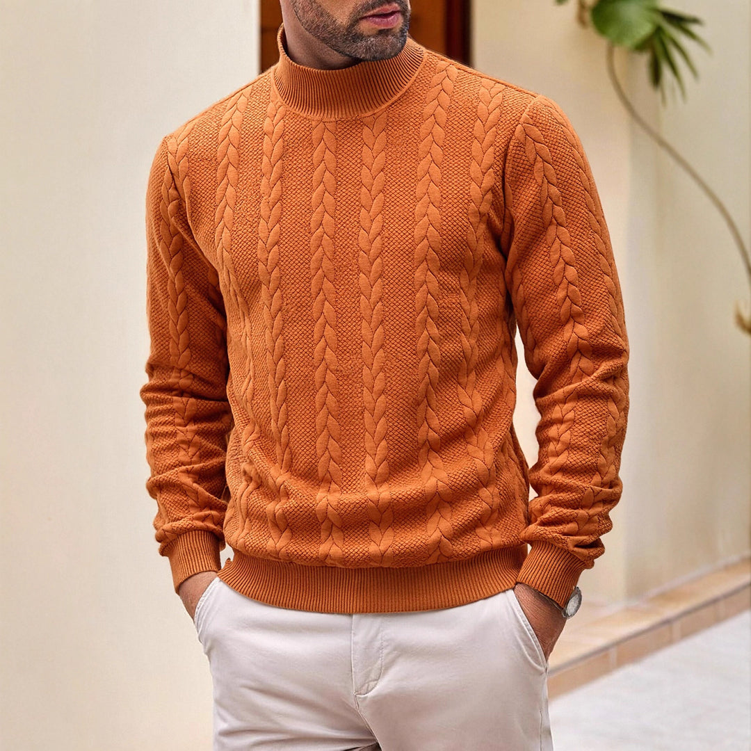 Herren Hochwertiger Strickpullover mit Stehkragen Drune