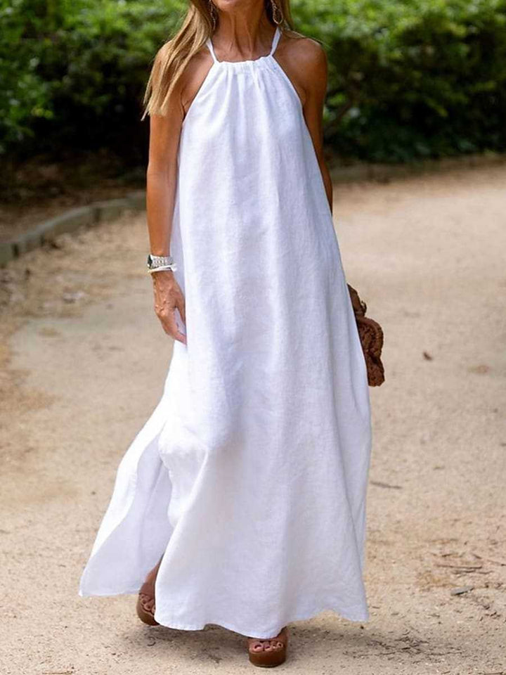 Damen Maxikleid mit Spaghettiträgern und elegantem fließendem Schnitt Drune