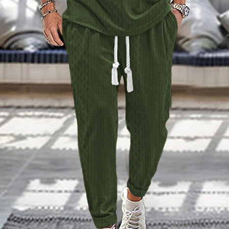 Herren Slim-Tapered Joggerhose im Struktur-Design mit Kordelzug und Eingrifftaschen Drune