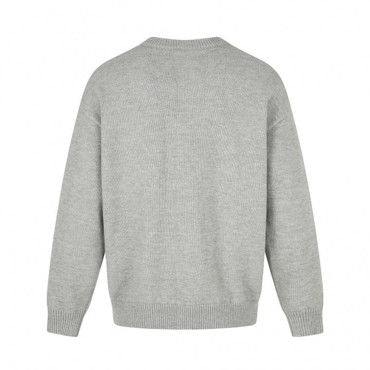 Unisex Boxy-Strickcardigan mit Rundhalsausschnitt und durchgehender Knopfleiste Drune