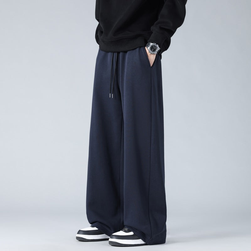 Herren Weite Oversize-Baggy-Loungehose mit Tunnelzugbund und fließender Jersey‑Qualität Drune