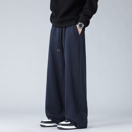 Herren Weite Oversize-Baggy-Loungehose mit Tunnelzugbund und fließender Jersey‑Qualität Drune