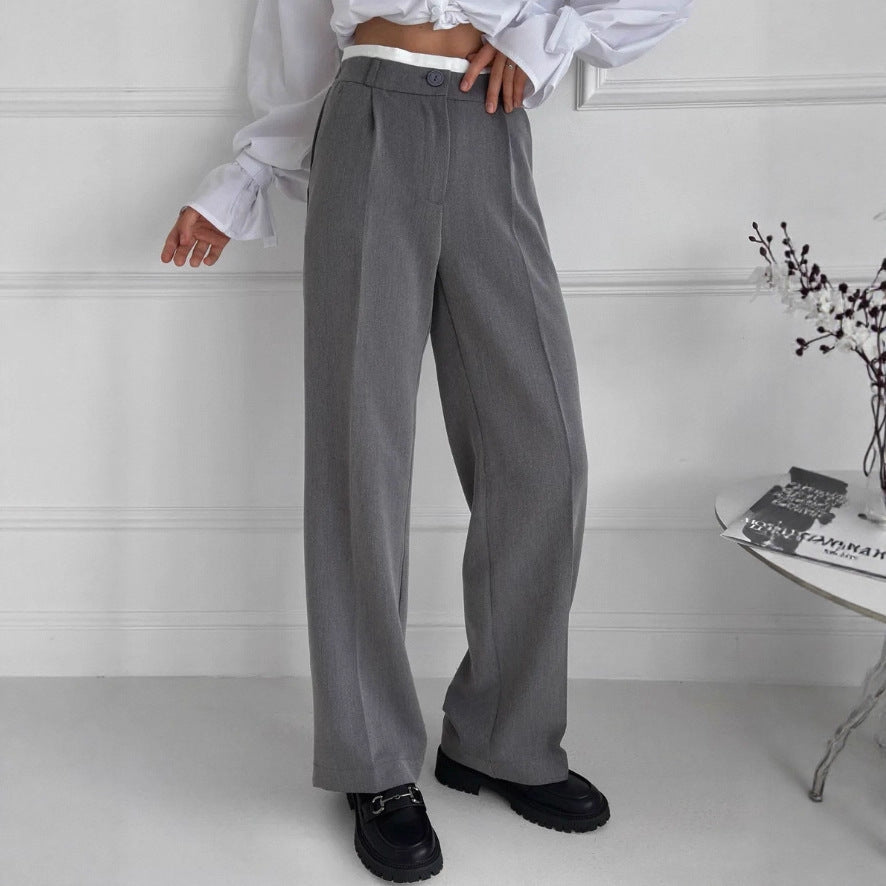 Damen elegante Pluderhose mit hohem Bund und ruhig fließendem Schnitt Drune
