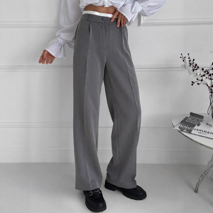 Damen elegante Pluderhose mit hohem Bund und ruhig fließendem Schnitt Drune
