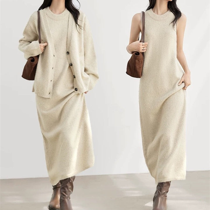 Damen Strickkleid mit lässiger Knopfleiste Drune
