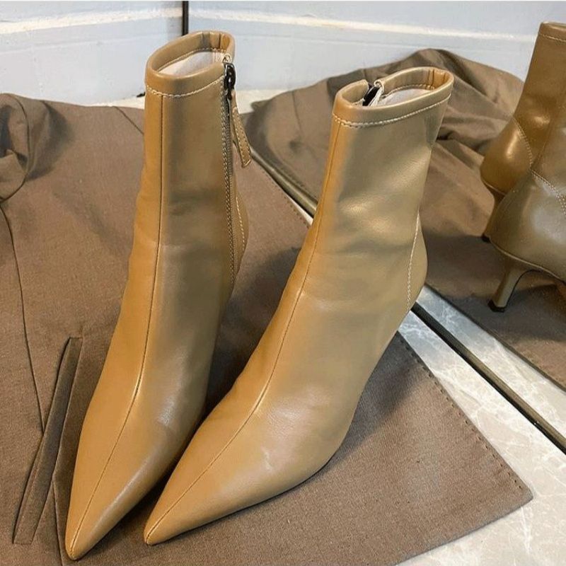 Damen knöchelhohe Stretch-Stiefelette mit spitzer Zehenpartie und schlankem Sculpted-Absatz Drune