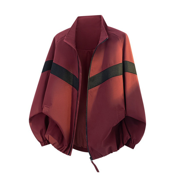 Damen Oversize Freizeit-Trackjacke mit Mesh-Einsätzen und durchgehendem Reißverschluss Drune